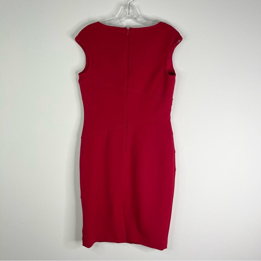 Adrianna Papell red stretchy bandage sheath evening wedding midi dress 8 - Picture 6 of 6